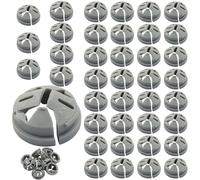 Seimneire Paquete de 50 conectores a granel no metálicos de 3/8-1/2 pulgadas, conector de cable de plástico, conector de conducto eléctrico, conector de cable gris para tomas de 1/2 pulgada