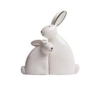 SEINHIJO 2pcs Conejo Escultura Decorativa Modern Figura Escultura Estatua Animal Regalo Interior Salon Arte Resina Decoración del Hogar 15cm