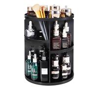 seinlife - Organizador de maquillaje, gira 360 grados, ajustable, caja de exhibición plegable y de almacenamiento de cosméticos, estante de maquillaje de gran capacidad, ideal para tocador de encimera