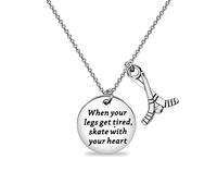 SEIRAA Collar para jugador de hockey sobre hielo con colgante de corazón, collar para patinar con tu corazón, No se sabe