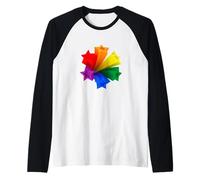 Seis estrellas en los colores del arco iris del movimiento LGBT Camiseta Manga Raglan