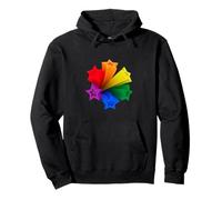 Seis estrellas en los colores del arco iris del movimiento LGBT Sudadera con Capucha