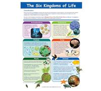 Seis Reinos de la vida Visual aprendizaje Guías, Set/5-4-Panel, 11" x 17" Guías laminadas, Full Color Graphic Overview, Write-On/Wipe-Off Actividades