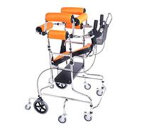 Seis ruedas, estructura de pie Aleación de aluminio para discapacitados, parte inferior de la pierna para caminar, ayuda para caminar, altura ajustable, plegable, ayuda para caminar de pie (B) (A)