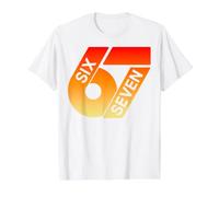 Seis Siete 67 Colorido 6 7 Gen Alpha Slang Divertido 6-7 Meme Camiseta gráfica económica, Hombre, Blanco, XL