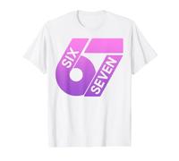 Seis Siete 67 Colorido 6 7 Gen Alpha Slang Divertido 6-7 Meme Camiseta gráfica económica, Hombre, Blanco, L