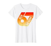 Seis Siete 67 Colorido 6 7 Gen Alpha Slang Divertido 6-7 Meme Camiseta gráfica económica, Mujer, Blanco, XL