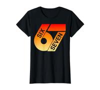 Seis Siete 67 Colorido 6 7 Gen Alpha Slang Divertido 6-7 Meme Camiseta gráfica económica, Mujer, Negro, XL
