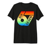 Seis Siete 67 Colorido 6 7 Gen Alpha Slang Divertido 6-7 Meme Camiseta Premium