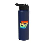 Seis Siete 67 Colorido 6 7 Gen Alpha Slang Divertido 6-7 Meme Stainless Steel Insulated Water Bottle