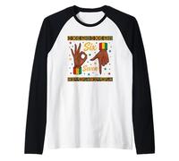 Seis Siete Manos contando Colores africanos Camiseta Manga Raglan