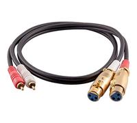 Seismic Audio sa-drcxlf3 Premium 3 Pie Dual XLR Hembra a Doble RCA macho Cable de conexión - Cable XLRF a RCA