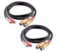 Seismic Audio SA-DRCXLF6-2Pack - Par de cables de conexión XLR hembra doble de 6 pies a RCA macho dual, XLRF a 2 cables de conexión RCA