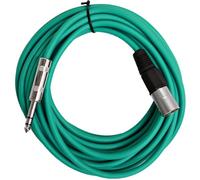 Seismic Audio - satrxl-m25green - 25 pies verde cable de conexión XLR macho a 1/4 pulgadas TRS serpiente cables - equilibrado