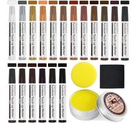 SEISSO 18 Reparador Arañazos Madera, Repara Arañazos, 1 Cera para Muebles (50g), Grietas, Agujeros e Imperfecciones en Muebles de Madera