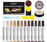 SEISSO Kit de Reparación de Madera, Pluma de Restauración de 12 Colores, con Aceite de Cera de Madera de Masilla de Madera para Reparar Arañazos, Grietas, Agujero, Piso, Mesa, Gabinete