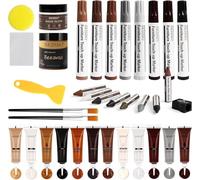 SEISSO Masilla de madera Kit de Reparación de Laminado, Juego de ReparacióN de Parquet, 36 Piezas para Suelos Laminados Rellenos de Madera