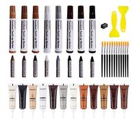 SEISSO Wood Furniture Repair Kit de Reparación de Muebles Para Madera y Marcadores de Madera, Juego de 42 Varillas de Cera con Kit de Reparación de Resina