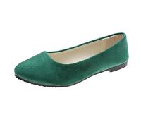 seiveini Bailarinas con Puntera en Pico Mujer Bailarina de Mujer Cómodo Slip On Bailarinas Planas para Mujer Zapatos Planos Clásicos para Suede Mujeres Ballerina Retro Color Sólido A Verde 36 EU