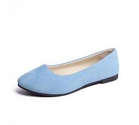 seiveini Bailarinas con Puntera en Pico Mujer Bailarina de Mujer Cómodo Slip On Bailarinas Planas para Mujer Zapatos Planos Clásicos para Suede Mujeres Ballerina Retro Color Sólido A Azul Claro 36 EU