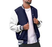 seiveini Chaqueta de Béisbol Hombre Universitaria Deportiva Abrigos College Jacket Clásico Otoño Invierno Streetwear A Armada L