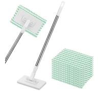 Seivunol Mini Mopa con 10 Cambios de Paño y Cabezal Giratorio de 360° | Mopas de Limpieza Suelos con Clip, Fregonas Húmedas y Secas con Sistema de Clic para Suelos, Paredes, Baños y Cocinas