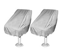 SEIWEI 2 fundas impermeables para asientos de barco, accesorios marinos ajustables, funda protectora de tela Oxford 210D para sillas de yate (plateado)