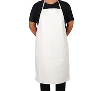 SEIWEI Delantal impermeable para hombre, color negro, delantal de trabajo de goma de vinilo, delantales de trabajo industrial de alta resistencia, 35 pulgadas, blanco, Taille unique