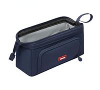 SEIWEI Estuche de gran capacidad, bolsa de tela Oxford duradera con cremalleras dobles, apertura lateral y asa, ideal para adolescentes, niños, mujeres y adultos, azul marino, 24*16*5cm, Moern