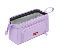 SEIWEI Estuche de gran capacidad, bolsa de tela Oxford duradera con cremalleras dobles, apertura lateral y asa, ideal para adolescentes, niños, mujeres y adultos, Purple, 24*16*5cm, Moern