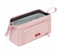 SEIWEI Estuche de gran capacidad, bolsa de tela Oxford duradera con cremalleras dobles, apertura lateral y asa, ideal para adolescentes, niños, mujeres y adultos, Pink, 24*16*5cm, Moern