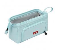 SEIWEI Estuche de gran capacidad, bolsa de tela Oxford duradera con cremalleras dobles, apertura lateral y asa, ideal para adolescentes, niños, mujeres y adultos, azul celeste, 24*16*5cm, Moern