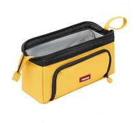 SEIWEI Estuche de gran capacidad, bolsa de tela Oxford duradera con cremalleras dobles, apertura lateral y asa, ideal para adolescentes, niños, mujeres y adultos, Amarillo, 24*16*5cm, Moern