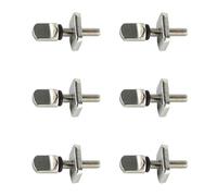 SEIWEI Paquete de 6 tornillos de aleta para tabla de surf, M4 x 19 mm, tornillos y placas de acero inoxidable 316 para tablas de remo, compatibles con aletas individuales, dobles y de empuje