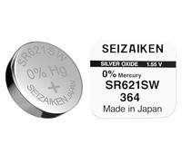 SEIZAIKEN 364 SR621SW - Pilas de botón (10 unidades, 1,55 V, óxido de plata, 0% mercurio, 100% fabricadas en Japón)