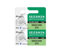 Seizaiken 379 SR521SW 1,55V 0% Hg - Pila para reloj de óxido de plata (2 pilas) Fabricada en Japón por Seiko