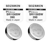 SEIZAIKEN 390 SR1130SW - Pilas de botón (2 unidades, 1,55 V, óxido de plata, 0% mercurio, 100% fabricadas en Japón)