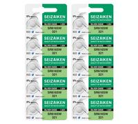 Seizaiken Seiko 321 SR616SW - Batería de reloj de óxido de plata (1,55 V, 0 % Hg, 10 baterías), fabricada en Japón