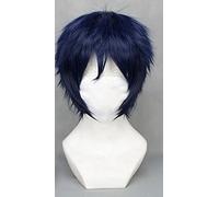 SEIZIS 2022 Cos Peluca Cosplay Anime Ao No Blue Exorcist Okumura Rin Sintético Resistente al Calor Pelucas Azul Corto + Gorro de Peluca