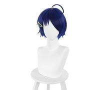 SEIZIS Cosplay Wig Ai Ohto Wonder Egg Priority Cosplay Perücke mit Haarclip dunkelblauer Pony Kurz geschichtet für Frauen Mädchen
