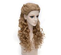 SEIZIS Cosplay Wig Anime 65cm Rubio Mezcla Ondulado Largo Parte Central Estilo Pelo sintético Cosplay Pelucas Completas for Mujeres Princesa Cenicienta Peluca