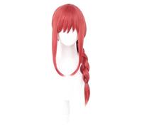 SEIZIS Cosplay Wig Anime Chainsaw Man Makima Cosplay Peluca Larga Recta Trenza Roja Peluca Sintética Resistente al Calor for Fiesta de Halloween Carnaval Vida Nocturna Conciertos Bodas 70cm