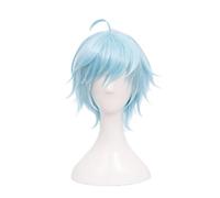 SEIZIS Cosplay Wig Anime Juego de rol for Chongyun Genshin Impacto Azul Claro Corto Resistente al Calor Pelo sintético Anime Cosplay Peluca