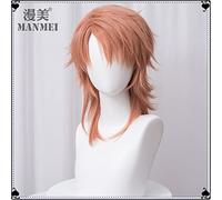 SEIZIS Cosplay Wig Demon Slayer's Blade 锖兔 cos Peluca Naranja Rosa Multicapa Pelo Corto antirizado 锖兔 (Red de Entrega)