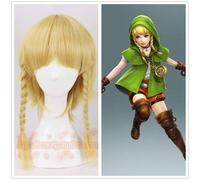 SEIZIS Cosplay Wig Hyrule Warriors Cosplay Perücke Weiblich Linkle Golden Braids Frauen Link Rinkuru Synthetisches Haar für Erwachsene Rollenspiel + Kostenlose Perückenkappe als Bild