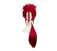 SEIZIS Cosplay Wig Juego de rol for FF7 Final Fantasy VII FFVII Reno 75cm Rojo Largo Fibra de Alta Temperatura Peluca de Pelo Cosplay