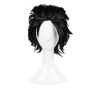 SEIZIS Cosplay Wig Juego de rol for Final Fantasy FF7 Zack Fair, Pelucas de Cosplay, Pelo sintético Corto Negro Resistente al Calor