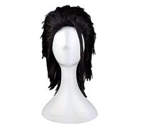 SEIZIS Cosplay Wig Juego de rol for Final Fantasy FF7 Zack Fair Pelucas de Cosplay Peluca de Pelo Corto Negro Peinado hacia atrás