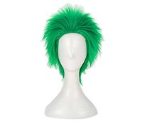 SEIZIS Cosplay Wig Peluca de Anime Cosplay Genji Peluca, Peluca Verde Corta, Disfraz Peluca de Halloween, for Halloween, Fiesta de Disfraces, Espectáculo de Anime, Evento de Cosplay, Conciertos
