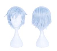 SEIZIS Cosplay Wig Peluca de Anime Peluca de Mitsuki, Peluca Corta Azul Hielo, Peluca de Disfraz de Halloween, for Halloween, Fiesta de Disfraces, Espectáculo de Anime, Evento de Cosplay, Conciertos
